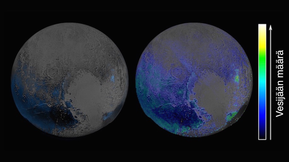 Pluton vesijään määrä