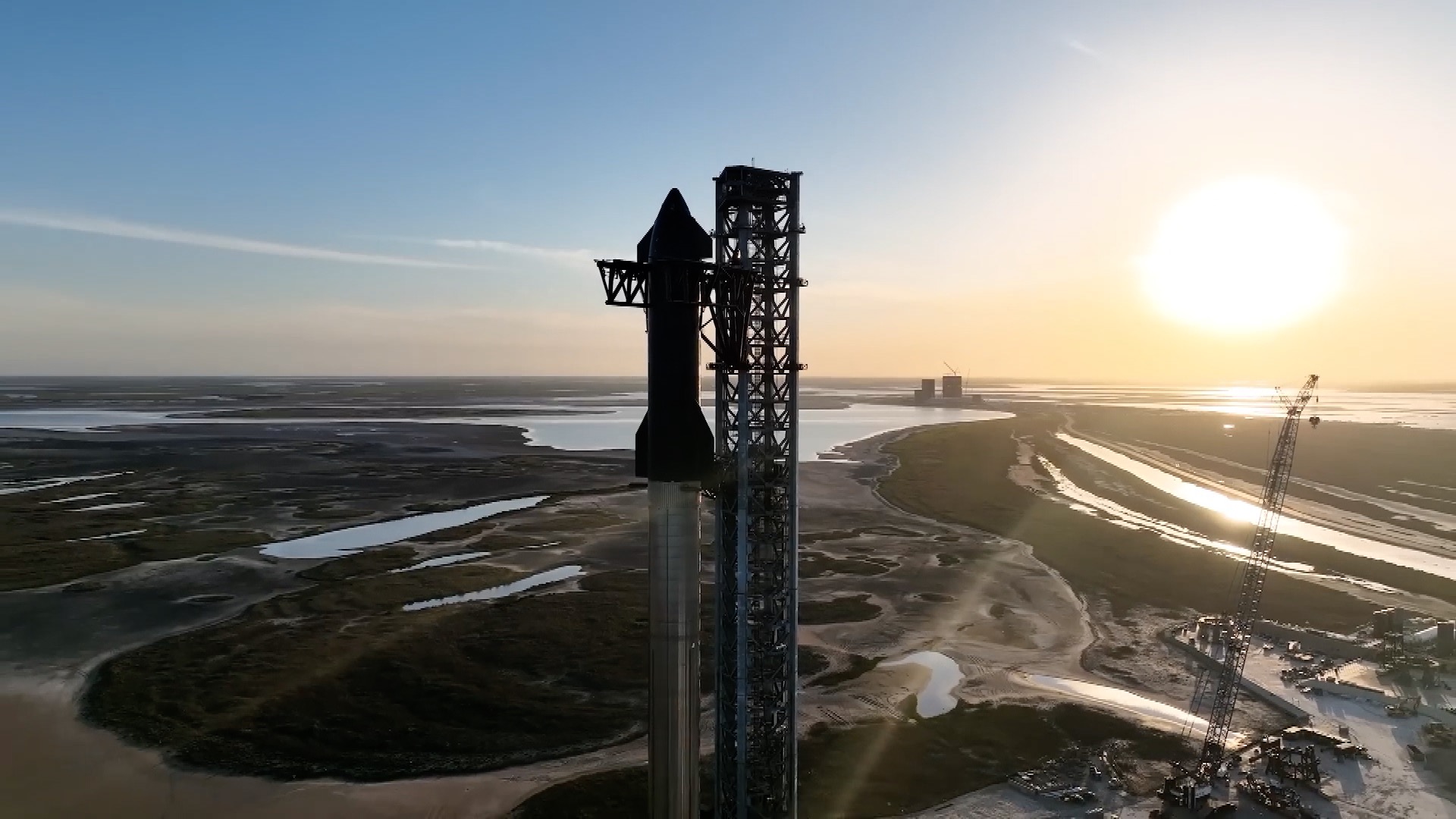 Näkymä laukaisualustoilta tuotantoalueelle