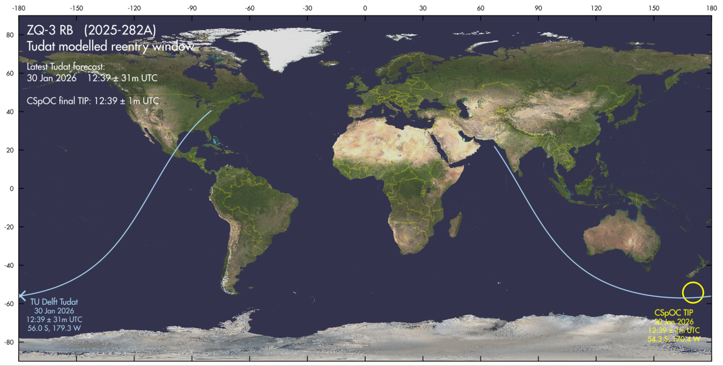 Kartta putoamispaikasta