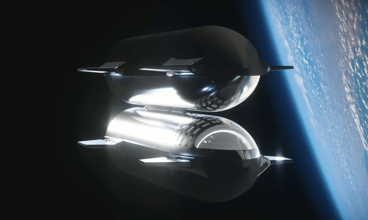 Starshipit siirtämässä poltoainetta (piirros)