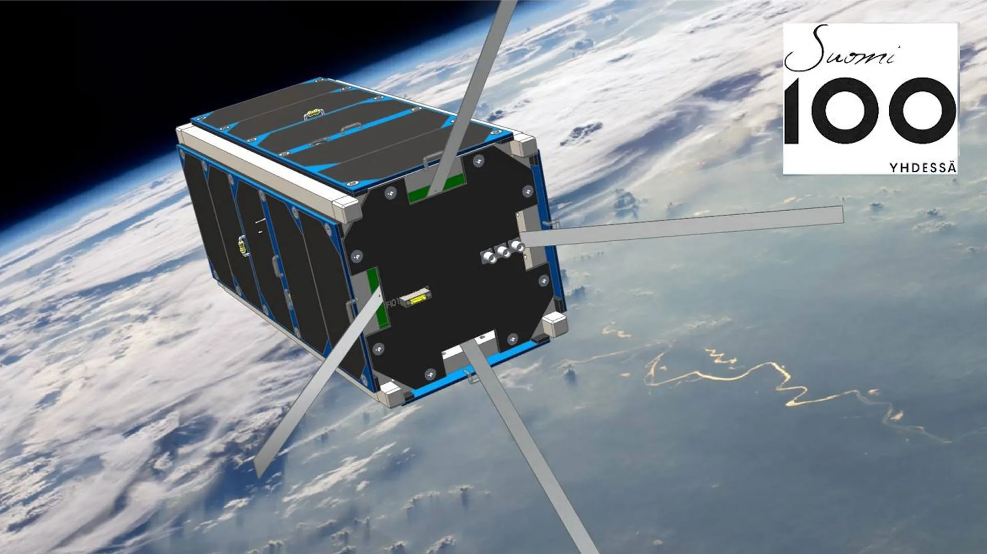 Piirros Suomi 100 -satelliitista