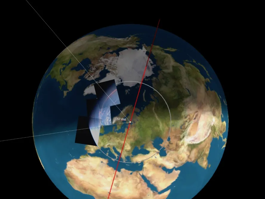 Suomi 100 -satelliitin ensimmäinen kuva kartalla.