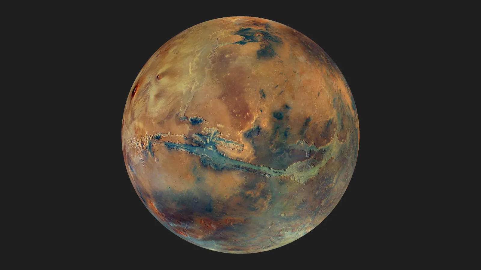 Mars väreissä (Kuva ESA)