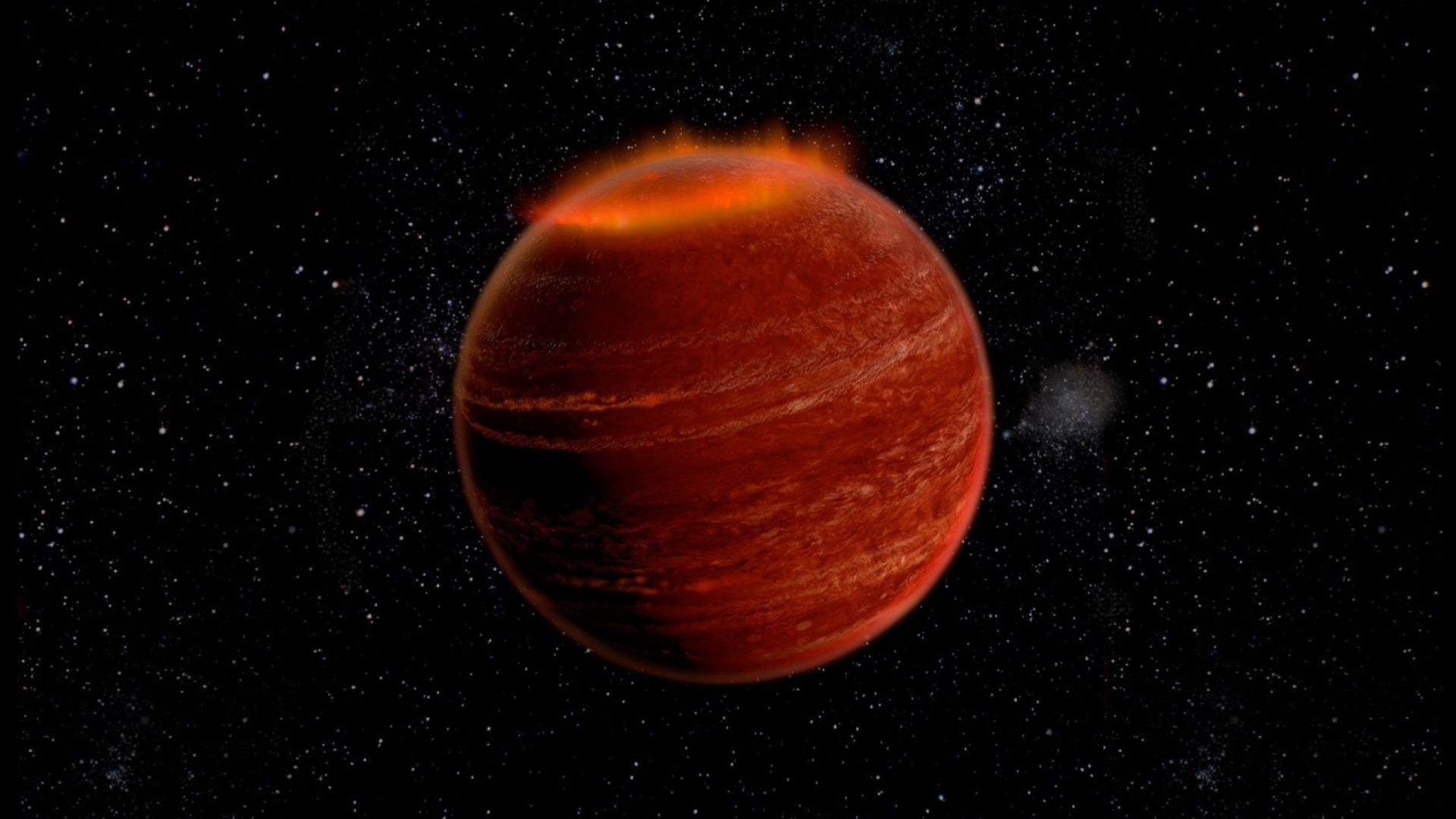 Revontulia ruskealla kääpiöllä