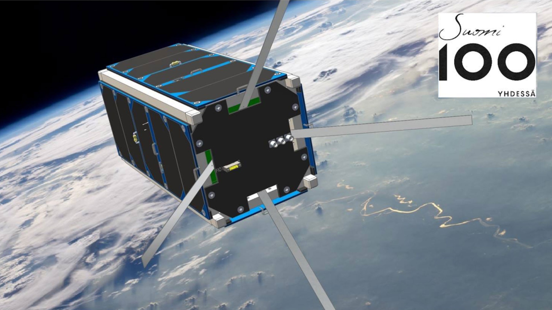 Piirros Suomi 100 -satelliitista