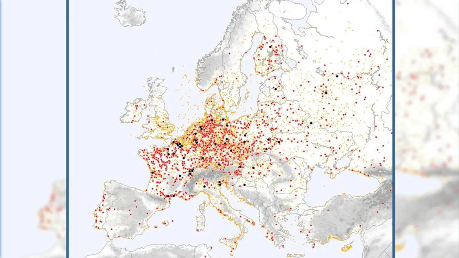 Kartta pyörremyrskyistä Euroopassa