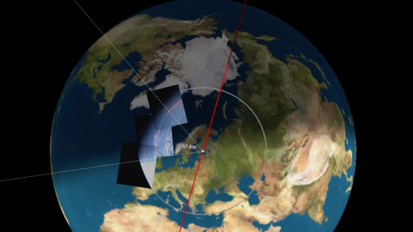 Suomi 100 -satelliitin ensimmäinen kuva kartalla.