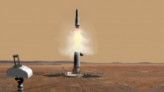 Raketti lähtee Marsin pinnalta