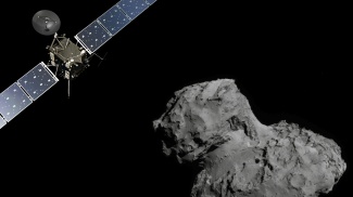 Rosetta ja komeetta kuvakoosteena