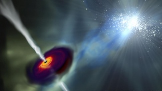 Protogalaksin lähelle syntyvä musta aukko (J. Wise (Georgia Tech) & J. Regan (Dublin City))