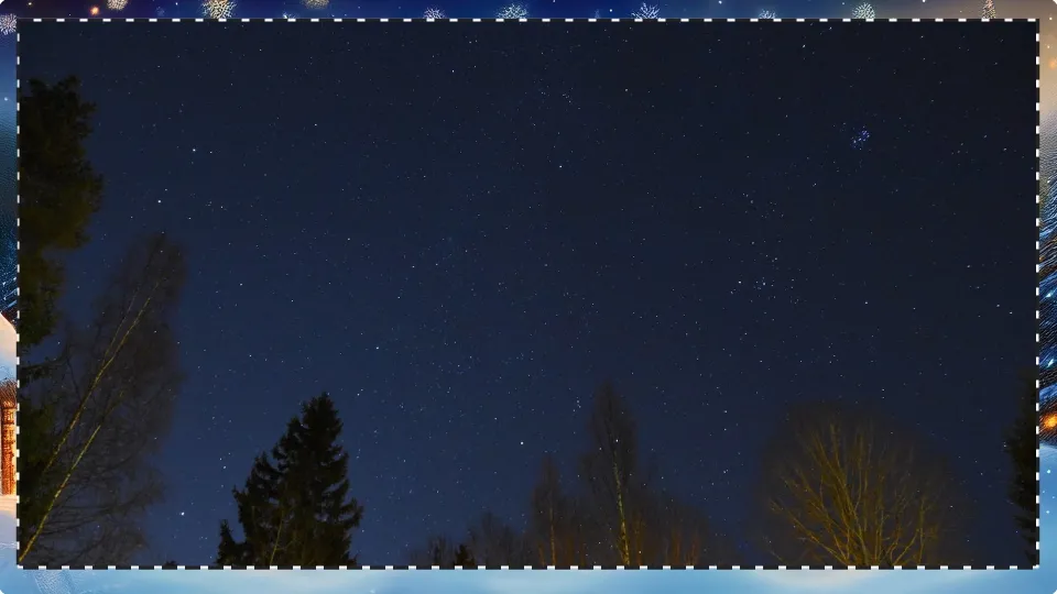 Talvista tähtitaivasta 16 millimetrin objektiivilla ja kahdeksan sekunnin valotusajalla (f/4,5, ISO 5000). Kuva: MH